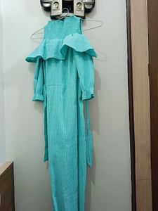 Blue Highneck Dress