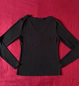 Bebe Black Long Sleeve Top
