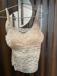 Nude Padded Net Camisole