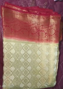 Elegant Red & Gold Silk Saree