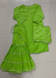 Lime Green Sharara Suit Set
