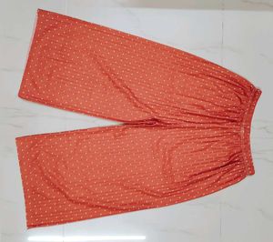 Coral Polka Dot Wide Leg Pants