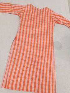Orange &amp; Pink Checkered Kurti