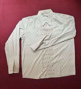 Embroidered-Sequin Patterned Long Sleeve Shirt