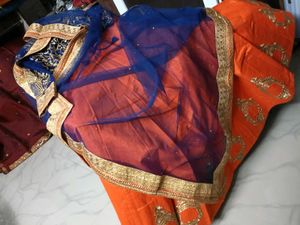 1-TimeUsed NavyBlue Blouse &amp; Dupatta For Lehenga