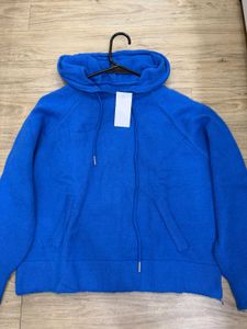 Blue Knit Hoodie Top - Size M/L