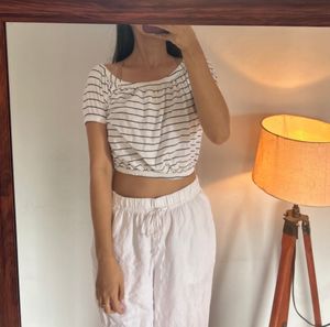 Striped Cotton Crop Top 🌸✨