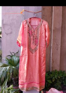 Shiny Silky Embroidery Kurta