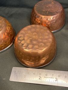 Hammered Double Wall Stainless Steel &amp; Copper Sambar / Chutney Cup (3 Piece Set - 360gms)