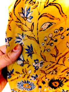 Yellow Floral Print Dress
