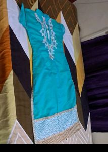 Sea Green  Net Kurti
