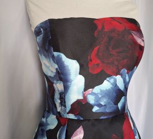 High Low Strapless Floral Dress