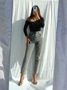 Trendyol Black Wide Leg Jeans Denim