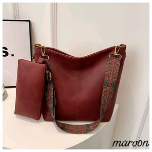 Grey Handbag with Colorful Strap