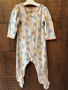 Carter's Heart Print Footed Pajamas - 9M