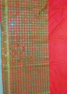 Gorgeous Mirror Work Saree with Blouse