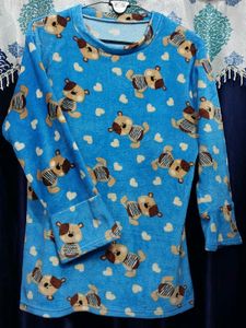 Cute Bear Print Warm Top