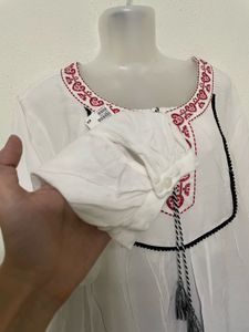 White Pure Linen Kurta Vintage Vibe