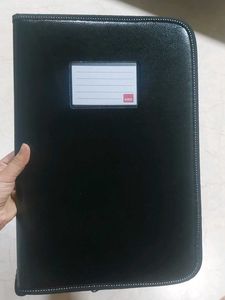 Black Leather Portfolio Case - Fools cape Size