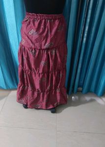 Tiered Maroon Skirt