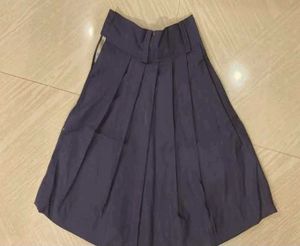 Navy Pleated Skirt