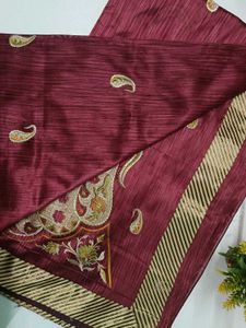 Maroon Paisley Saree
