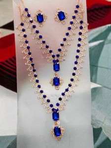 Elegant Blue Stone Jewelry Set