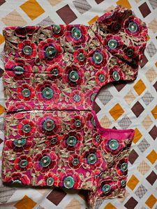 Pink Zari On Top Blouse