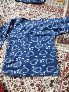 Cute Heart Print Top with lower