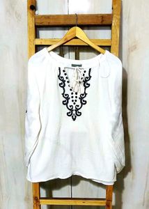 White Embroidered Top size-42-44