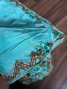 Sea Green Saree With Blouse