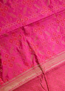 Pink N Golden Banarasi Silk Saree