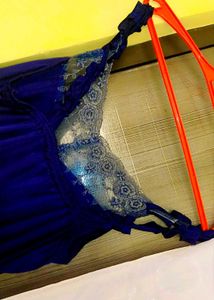 Vintage Navy Blue Nightgown