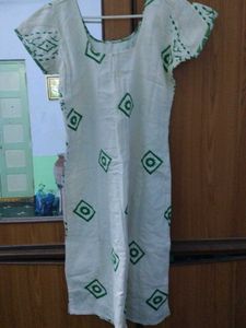 White &amp; Green Dress