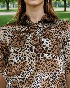 SHEIN BRAND Animal Print Shirt
