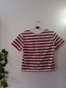 Mauve striped Cropped tshirt