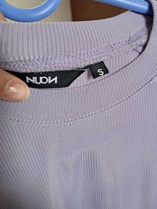 Lavender Cropped Short Sleeve Sweatshirt