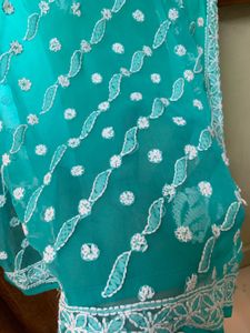 Aqua Chikankari Kurti