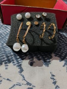 5 Pair Of Western Gold Plated Earrings
