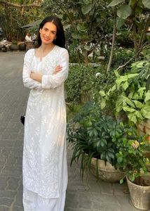 Muslin Thread Embroidery work Kurti 🤍
