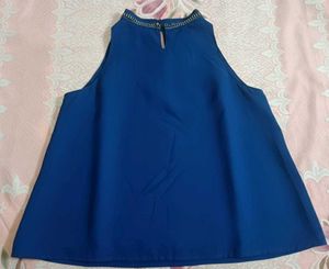 Elegant Blue Halter Top