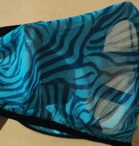 Teal Zebra Print Thong Size- M/l Can Be Worn.