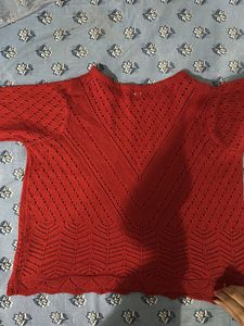Red knit sweater
