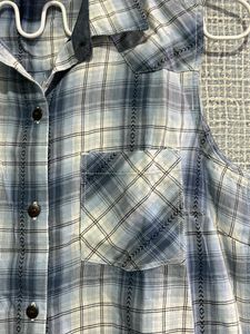 Blue Plaid Sleeveless Shirt