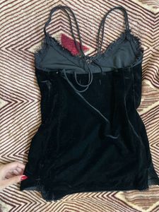 Y2K Velvet Strappy Cami Top