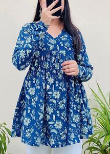 Jaipuri Brand New Indigo Print Kurti, Bust- 36/34