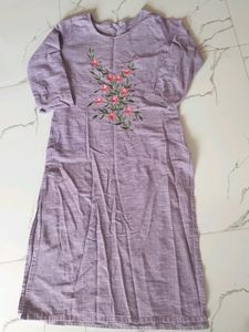 Beautiful Embroidery Light Purple Colour Khadi top