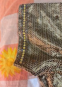 dark golden Sequin Embellished Blouse