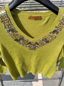 Embellished Green Sweater