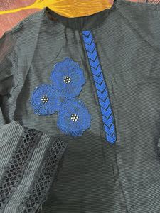 Blue Floral Embroidered Salwar Kameez Suit